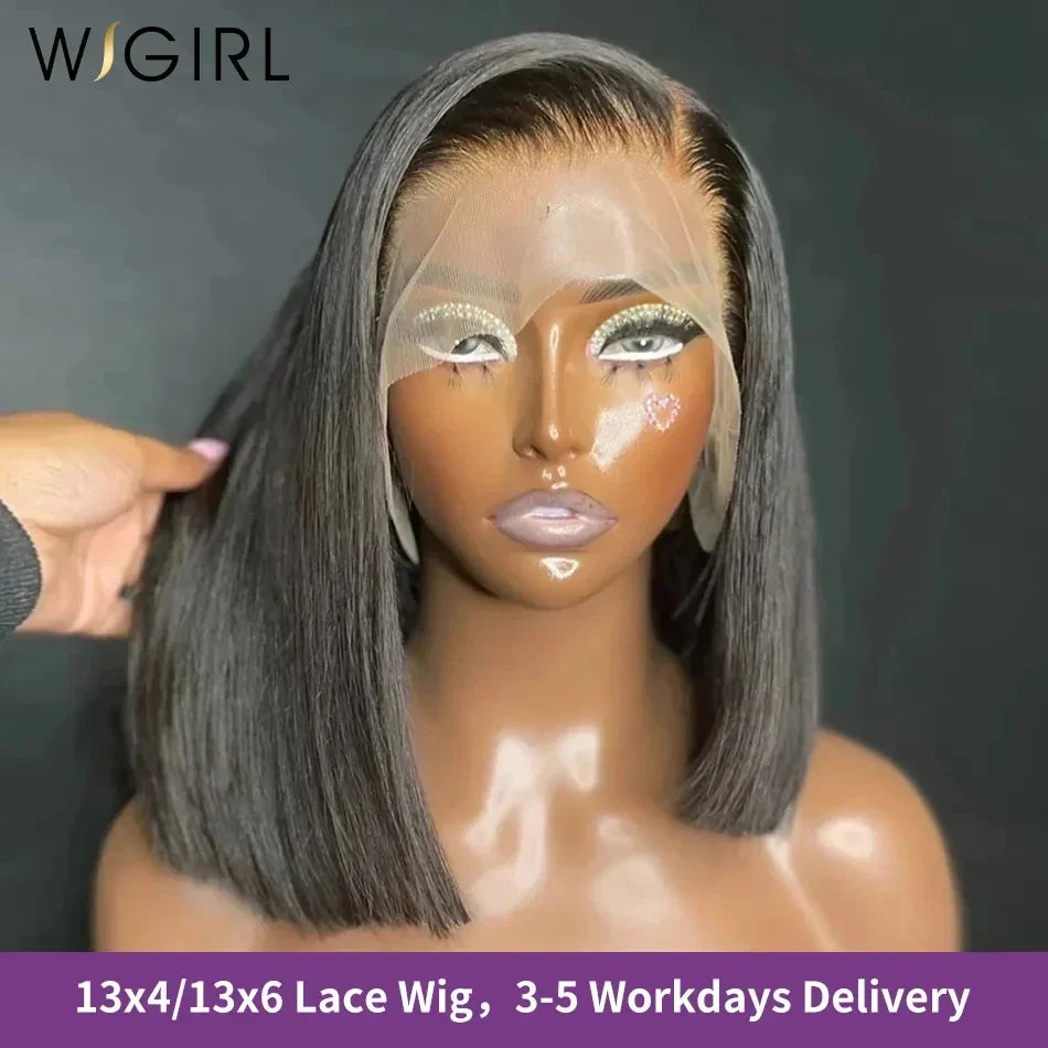 13x6 Straight Lace Frontal Bob Wig Pre Plucked