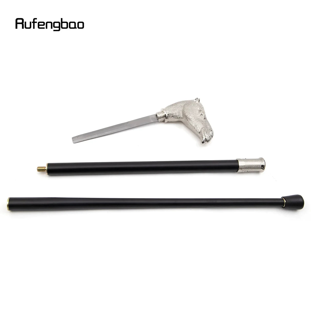 Silver Camel Head Walking Stick with Hidden Plate