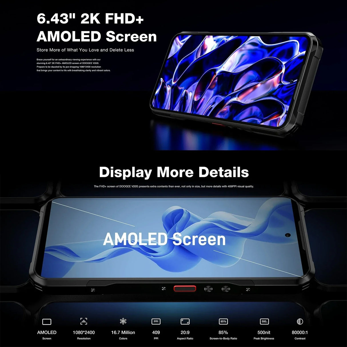 DOOGEE V20S Rugged Smartphone 12GB 256GB Dimensity 6020