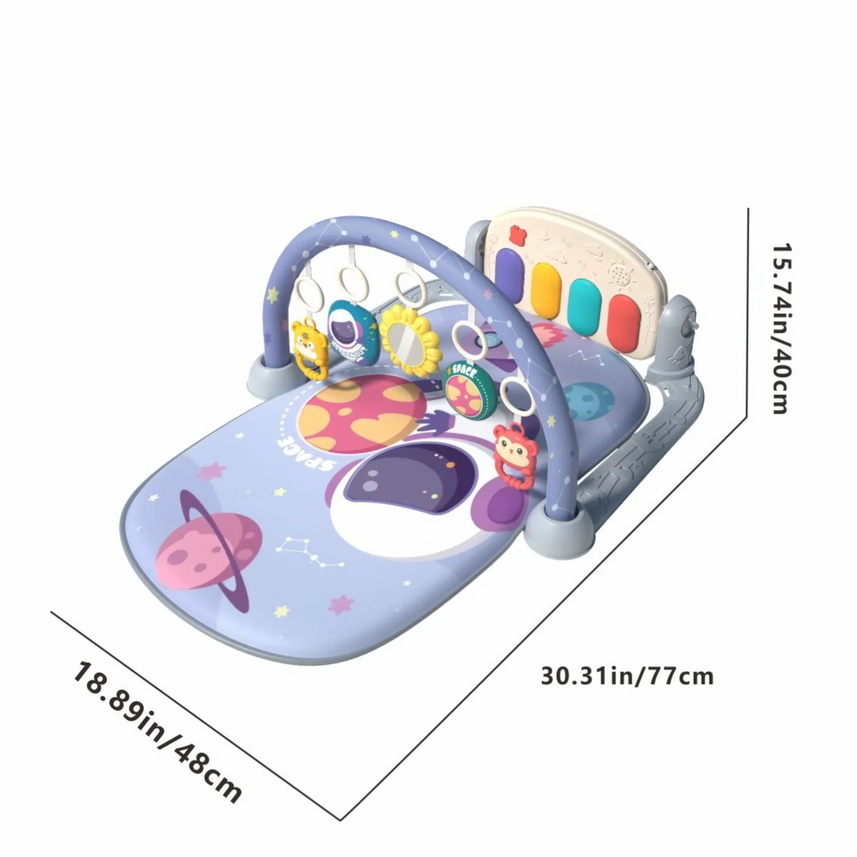 Baby Playmat Play Piano Gym with Musical Toy Lights Learning Content for Newborn to Toddler(Accessories Color Random)