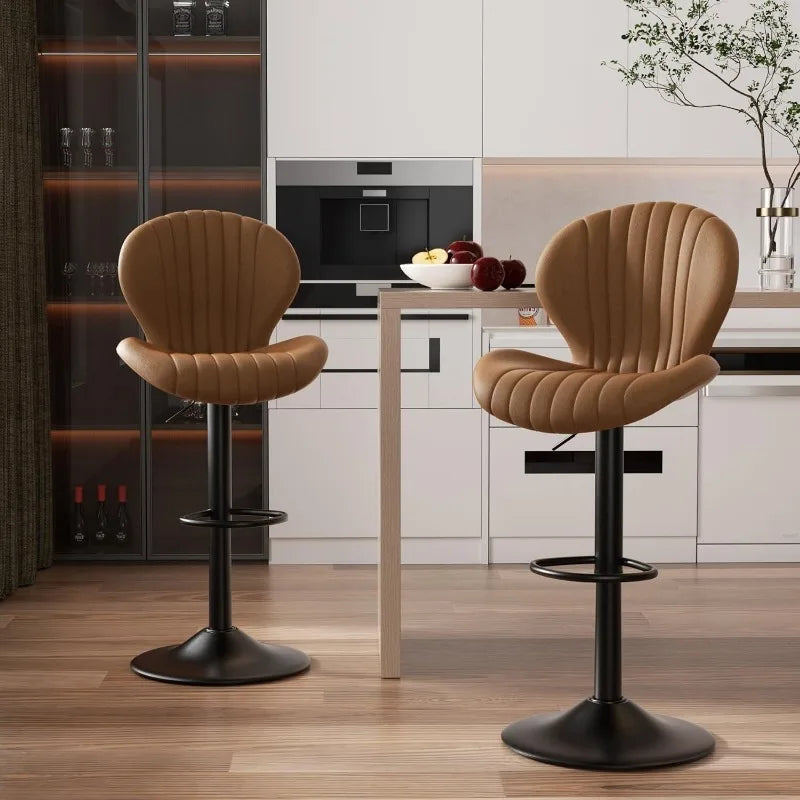 Bar Stools Set of 2 Modern Swivel Bar