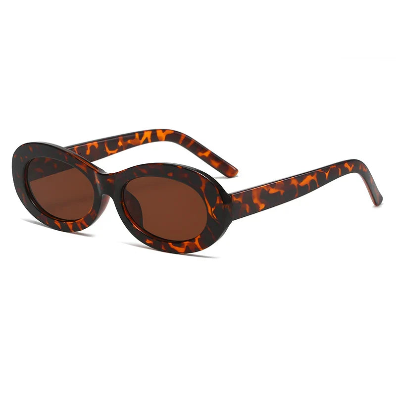 Small Oval Sunglasses for Women Men Cateye Frame
