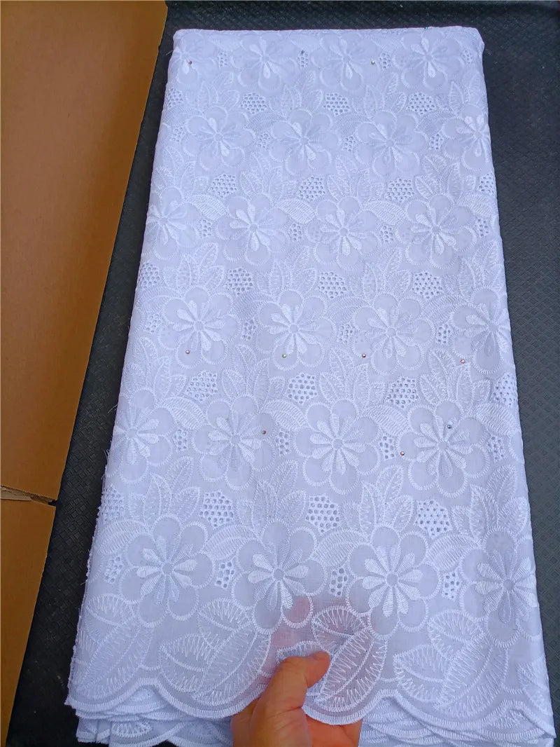 white lace fabric 5 yards nigerian lace fabric