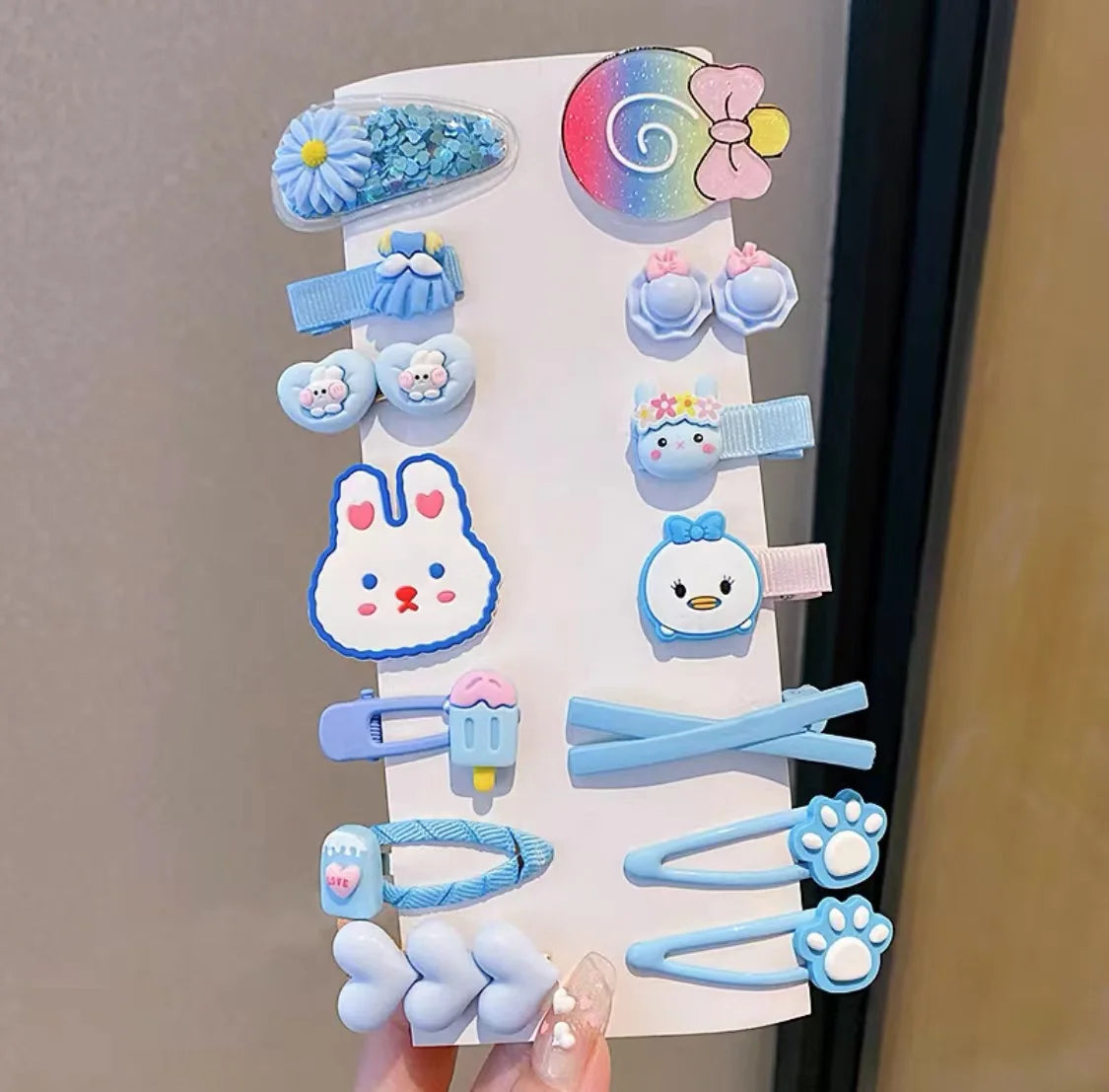 14Pcs/Set Cartoon Butterfly Rainbow Hairpin For Kids Girls