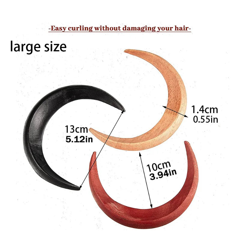 Wood Moon Crescent Shaped Hair Clip Hair Forks