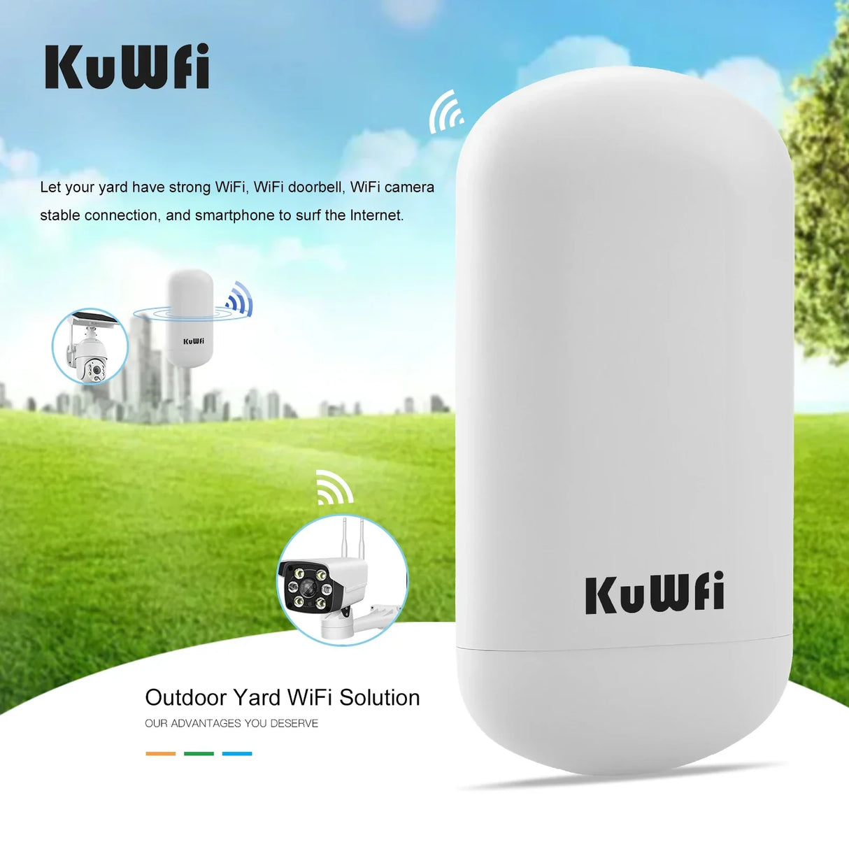 KuWFi Outdoor Wifi Bridge Router 450Mbps Long Range