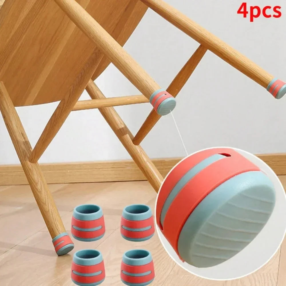 4PCS Silicone Table Chair Foot Cover Non-slip Furniture