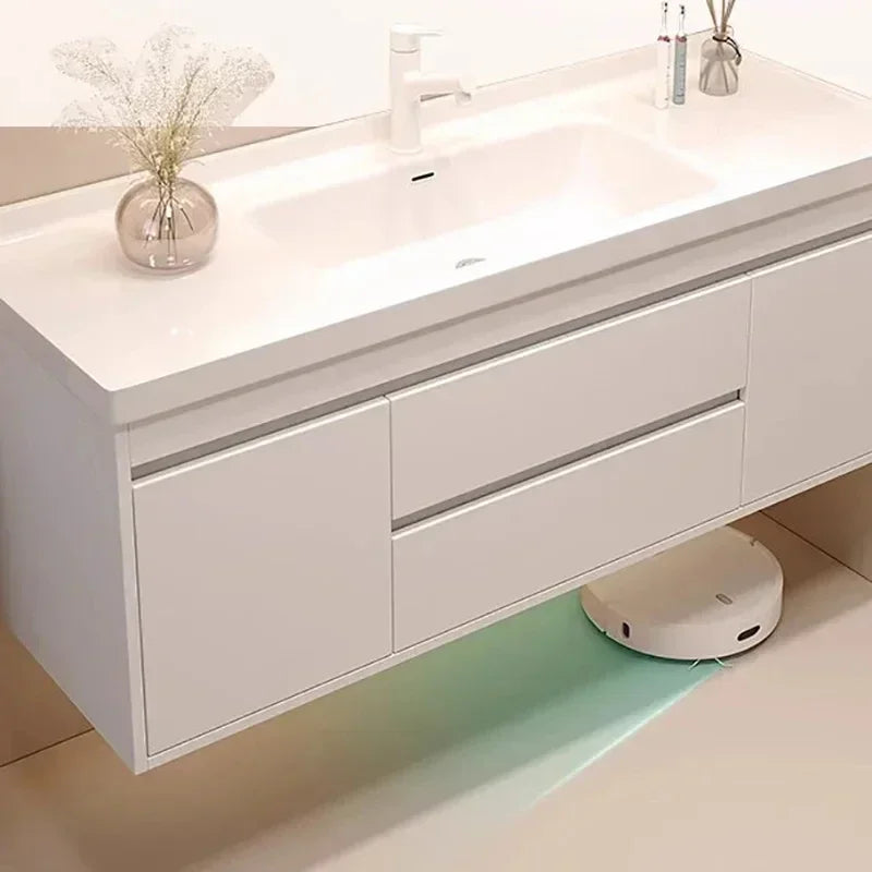 Washbasin Mirror Drawer Wall White Bathroom Cabinets Vanity