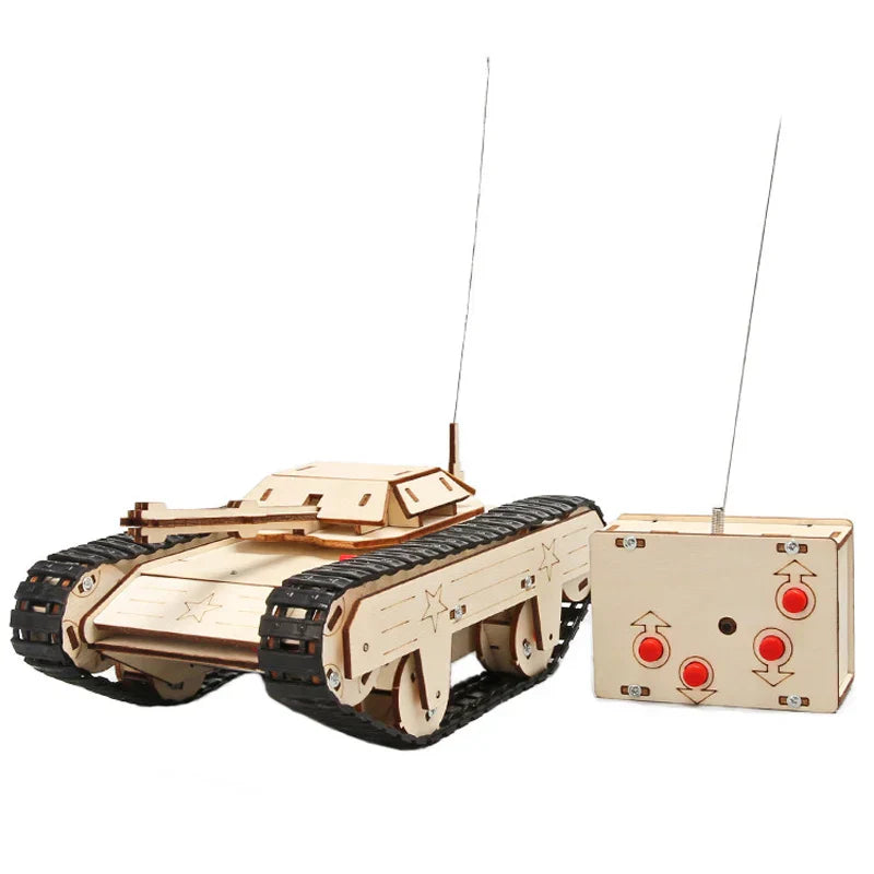 Remote Control Tank Boys Toys DIY Wooden Puzzle