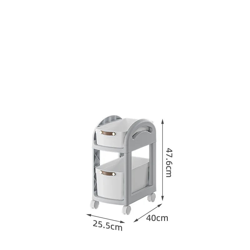 Movable Storage Trolley Kitchen Wheels Rack Small Mobile