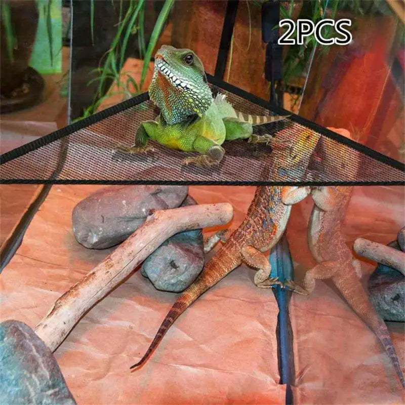 2 Pack Bearded Dragon Hammock Lizard Lounger Ladder