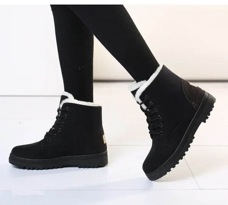 Women Winter Boots Ladies Snow Boots Lace Up