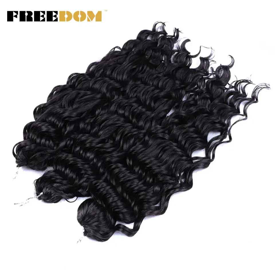 FREEDOM Synthetic Deep Wavy Twist Crochet Hair Afro