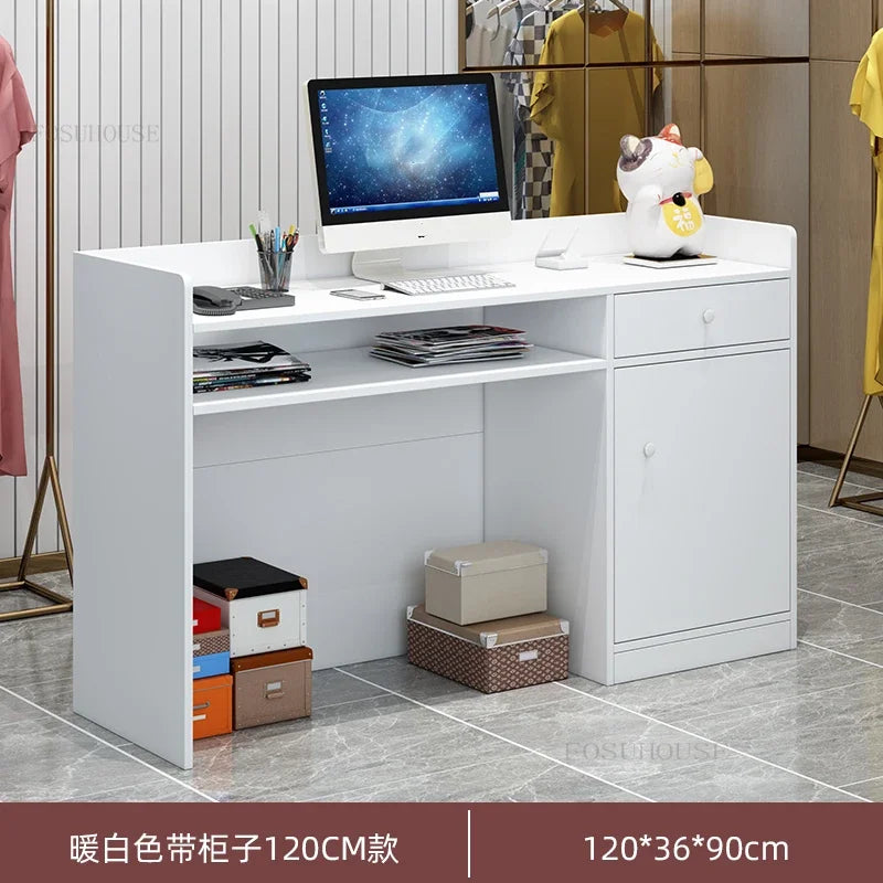 Modern wood Reception Desks Simple Supermarket Cashier Hotel