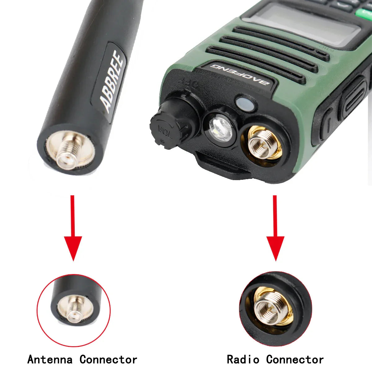 ABBREE Walkie Talkie Foldable CS Tactical Antenna For