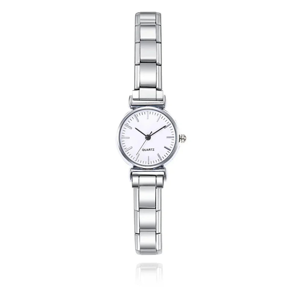 Hapiship Fashion Women's Stainless Steel White Black Watch