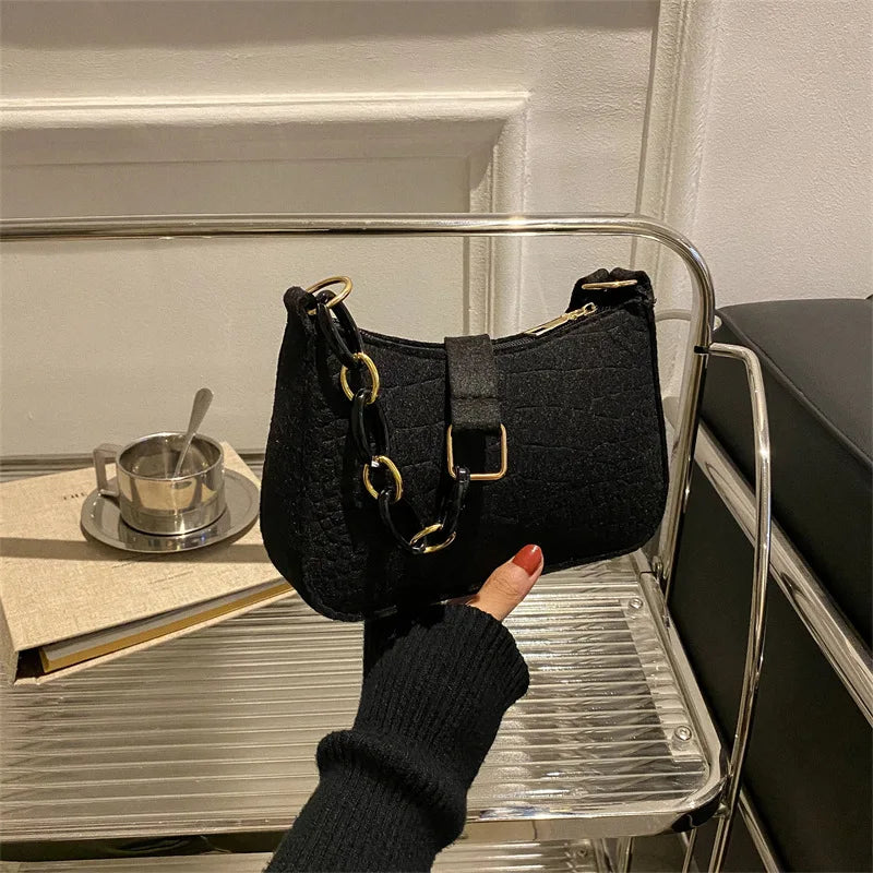 2023 Felt Shoulder Bags for Women Women's Subaxillary