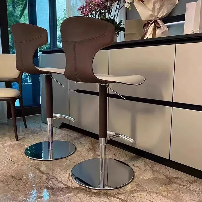 Leather Weddings Bar Chairs Mobile Swivel Velvet Dining