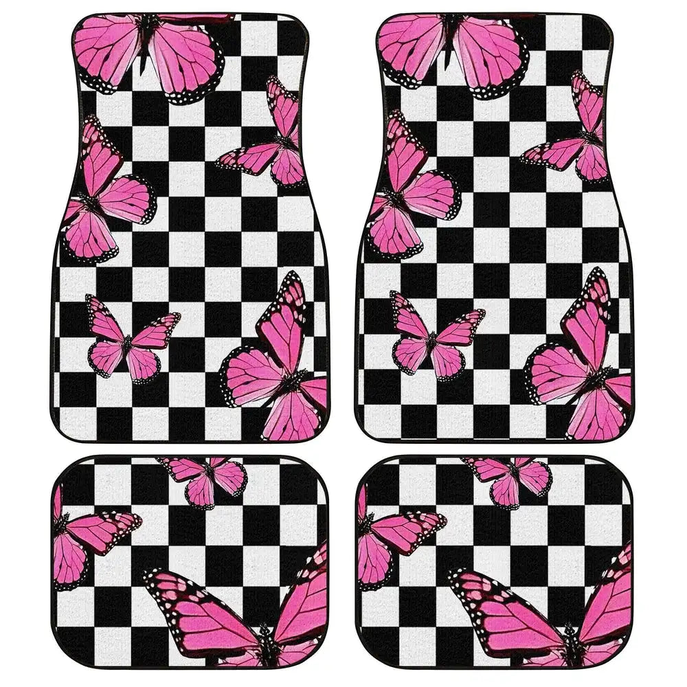 Checkerboard Car Mats Auto Parts Rubber Floor Mats