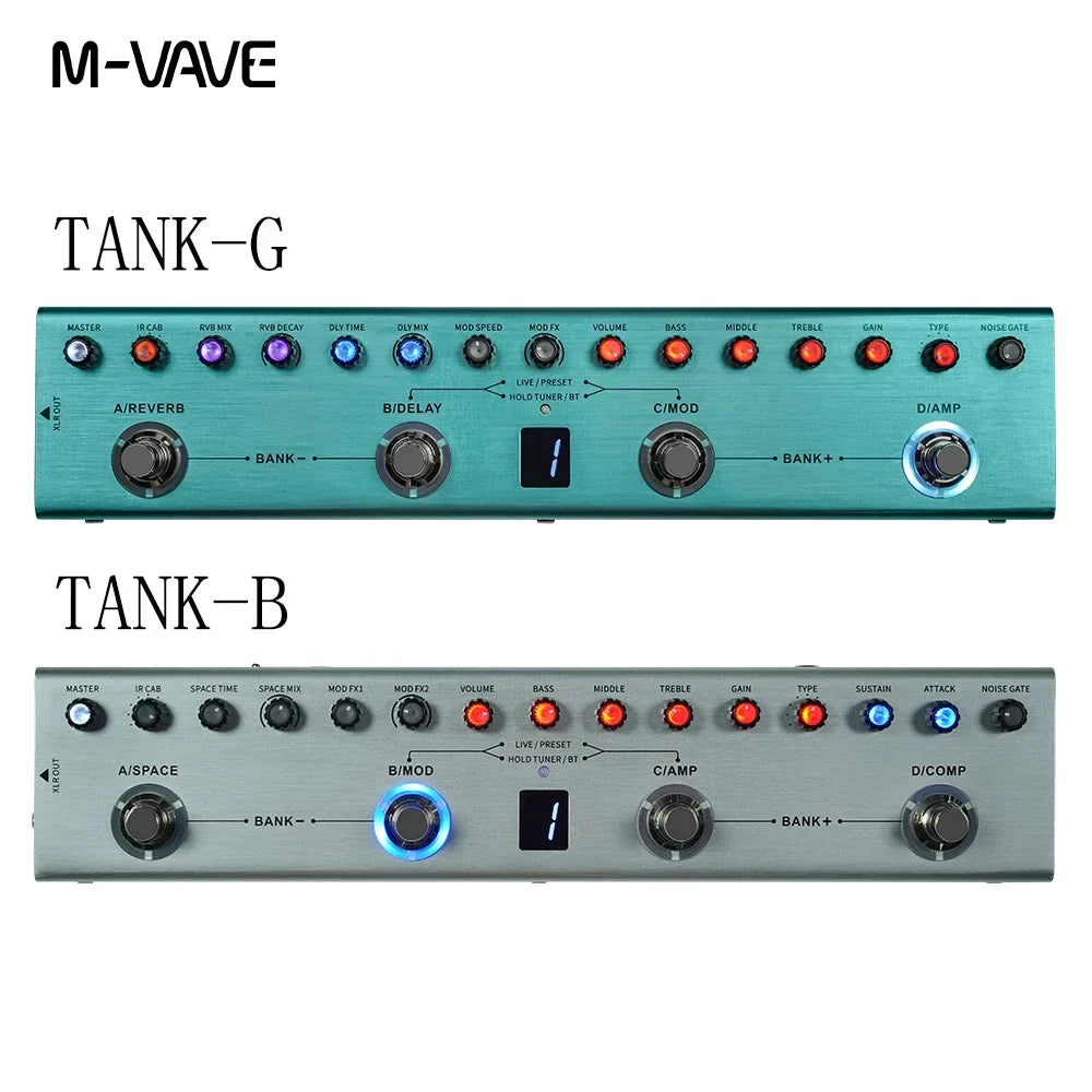 M-vave Tank-G Guitar Multi-Effects Pedal 36 Presets,9 Preamp
