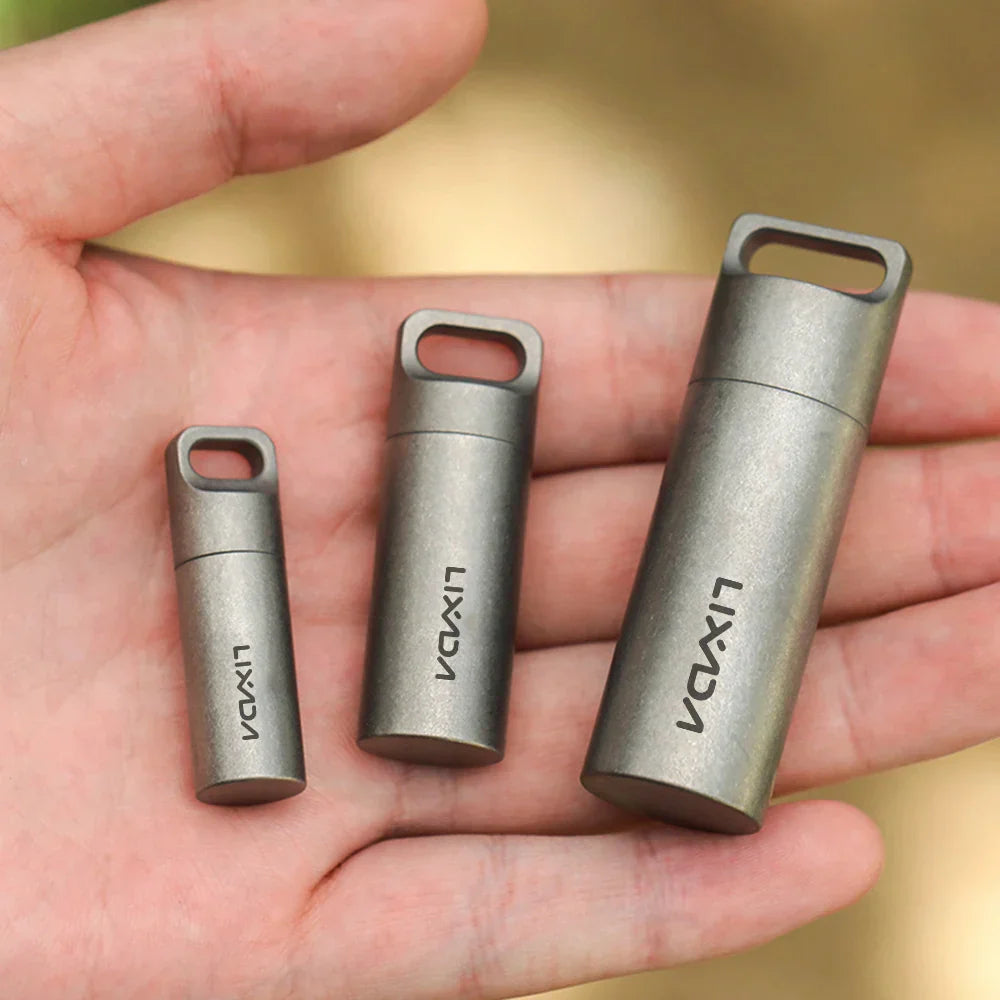 Mini Titanium Pill Case Waterproof Portable Ultralight Pill