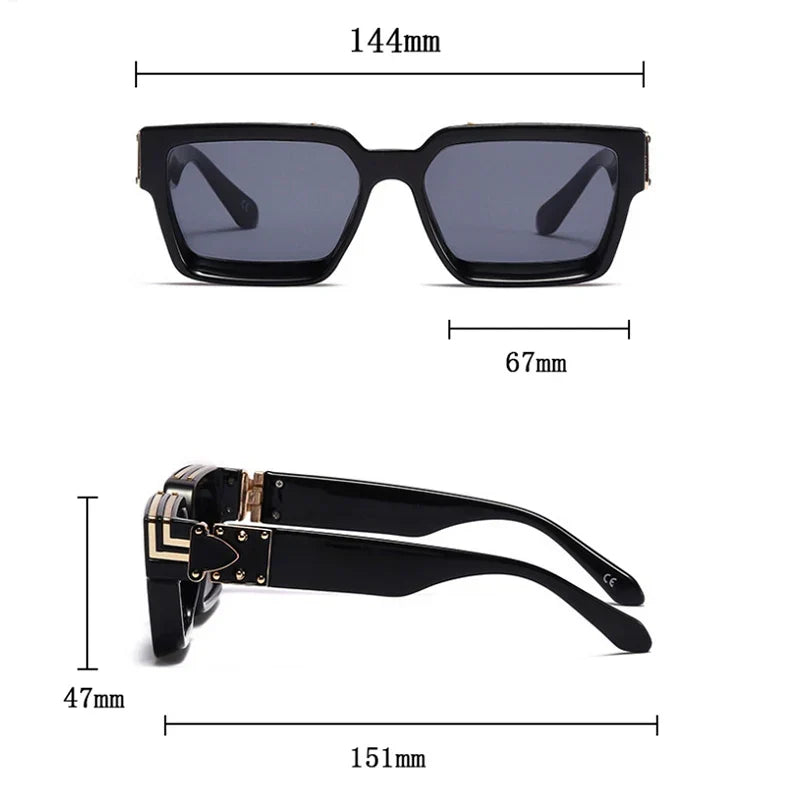 Retro Millionaire Sunglasses For Men 2024 Vintage Square