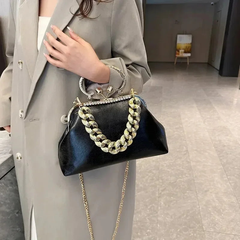 2023 Luxury Women Gold Green Chain Messenger Bags