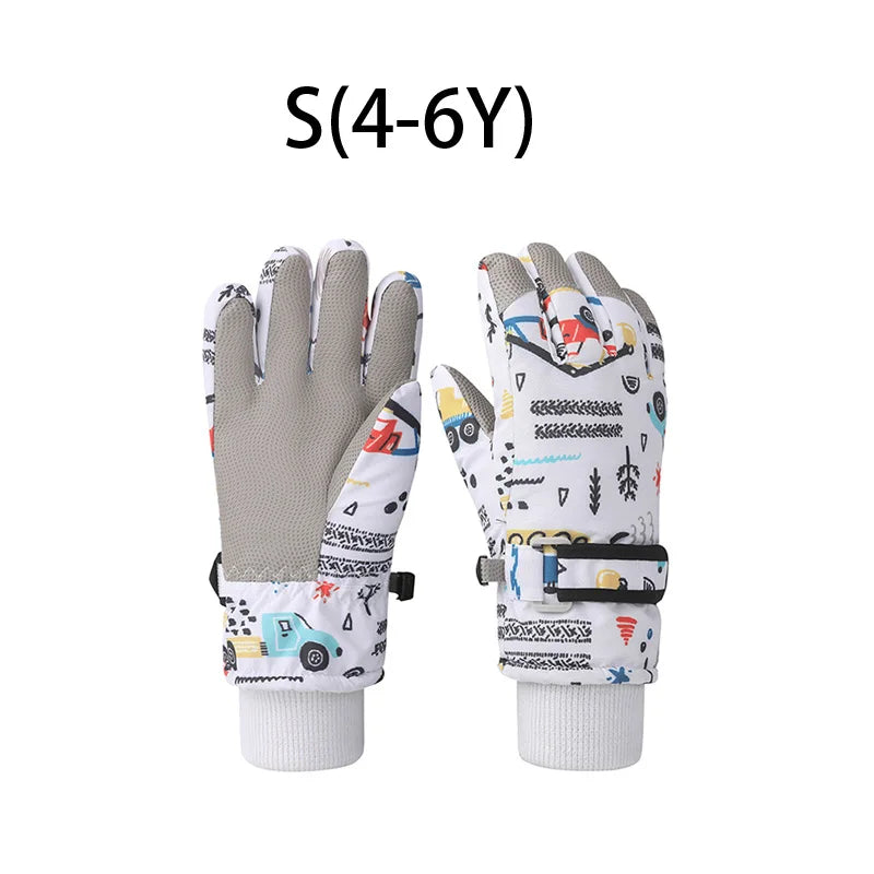 Fashion Children Ski Gloves Waterproof Kids Mittens