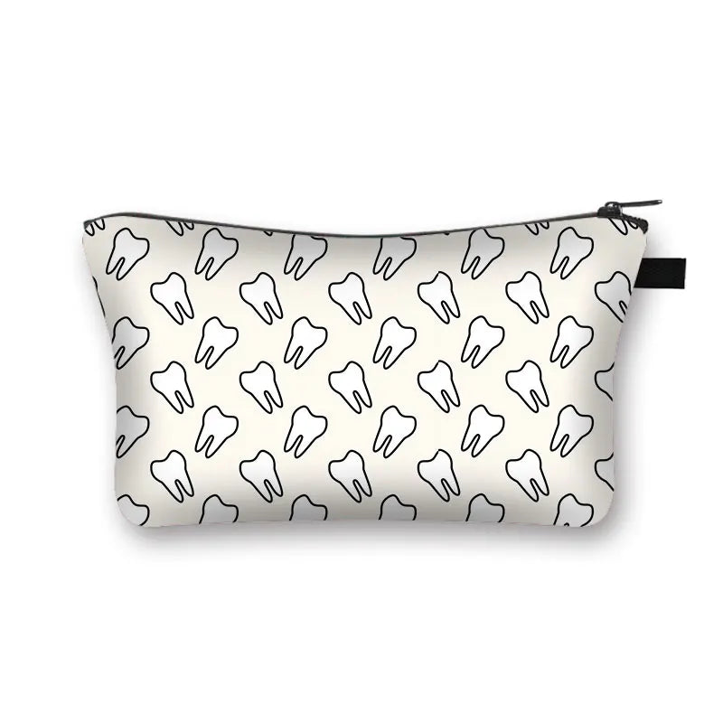 Cartoon Teeth and Tooth Fairy Print Cosmetic Case