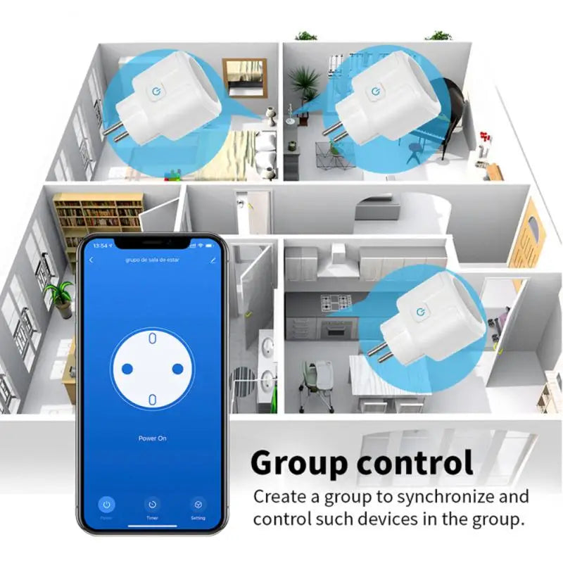 16A/20A Tuya WiFi/Zigbee Smart Plug EU Socket With