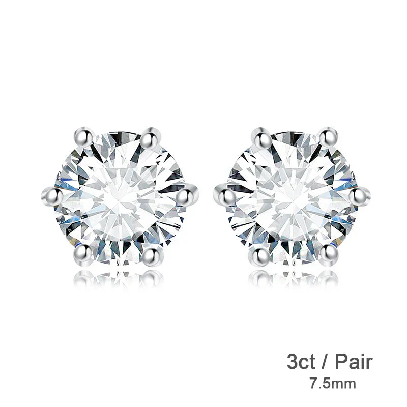JewelryPalace Moissanite D Color Total 0.6ct 1ct 2ct