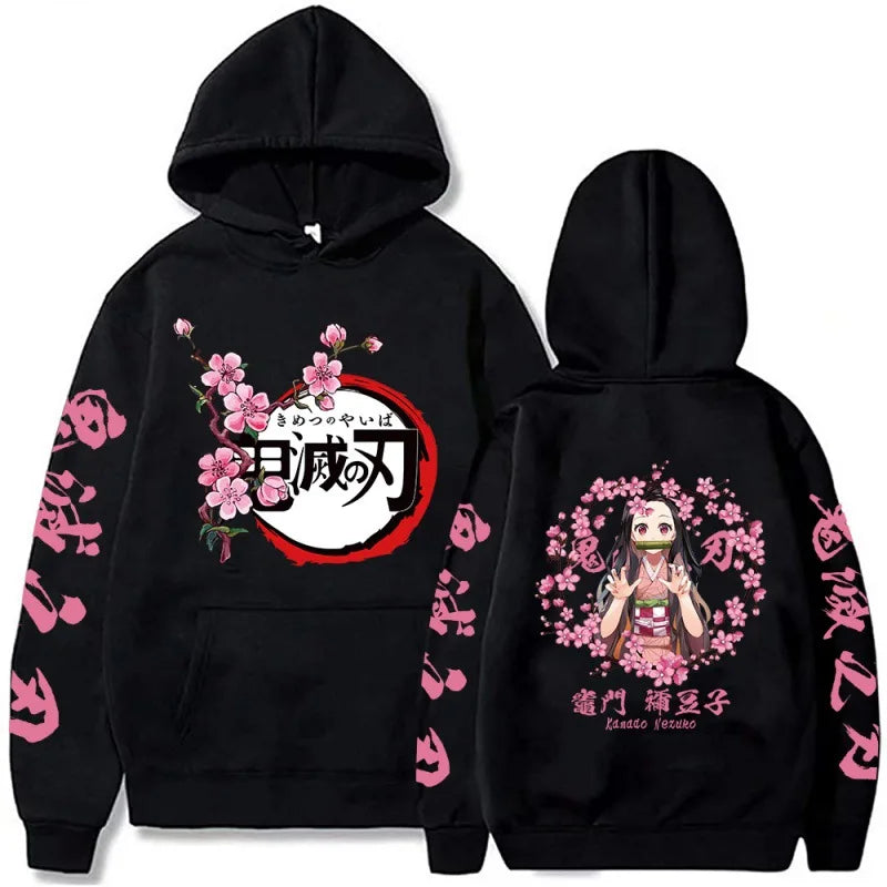 Popular Anime Print Hoodies Demon Slayer Blade Warm