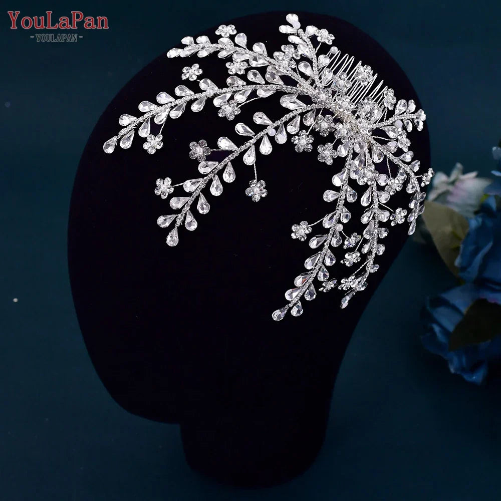 TOPQUEEN Rhinestone Bridal Comb Women Hair Clip Wedding
