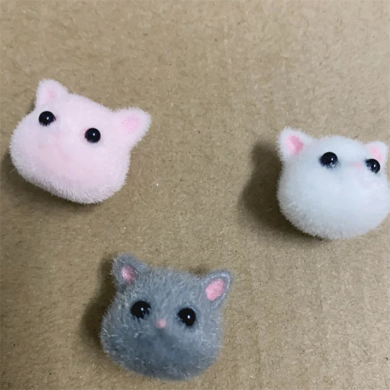 Min order 30pcslot flocking animals cartoon cats shape