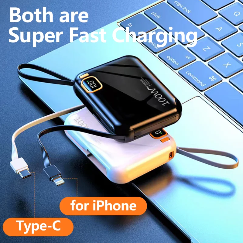 30000mah Portable Power Bank PD100W Detachable USB to