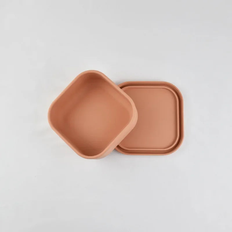 Silicone Food Container Portable Bento Lunch Box Microware