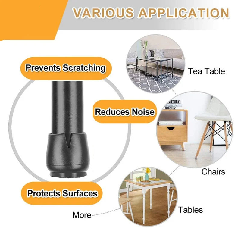 Upgraded 24pcs Silicone Table Chair Leg Mat Non-slip