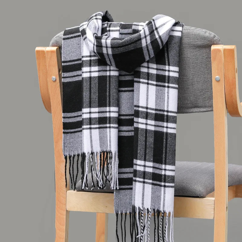 Luxury Brand Plaid Winter Men Scarf Warm Cashmere