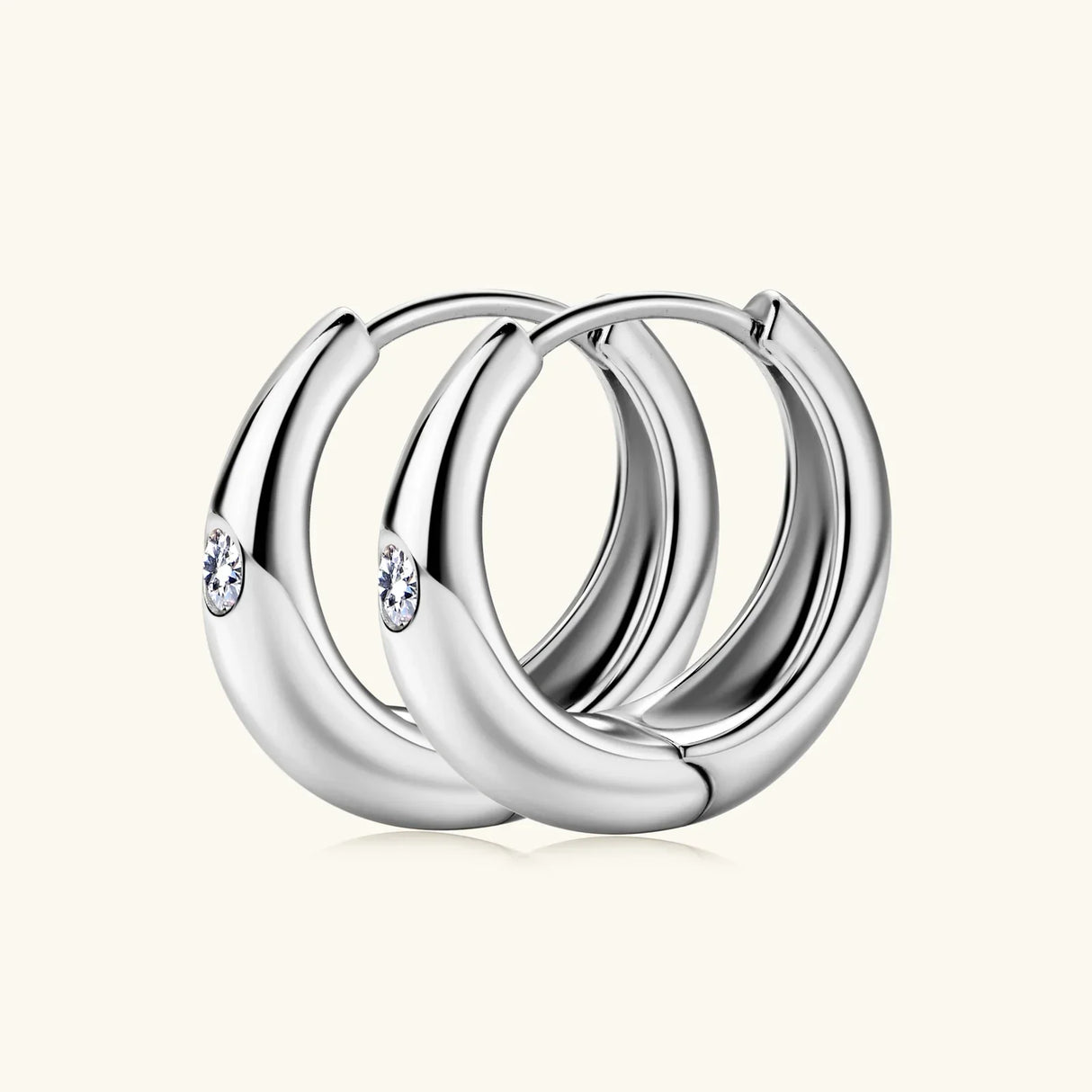 Sweetrain 2.5mm Moissanite Hoop Earrings For Women 925