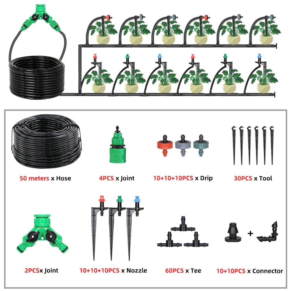 5-50m Garden Watering System 90/180/360 Degree Refraction Nozzle