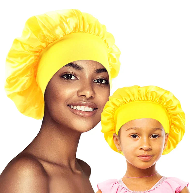 2PCS Mommy and Me set Elastic Band Satin