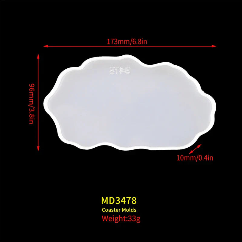 DM403 Irregular Marble Tea Cup Tray Doorplate Silicone