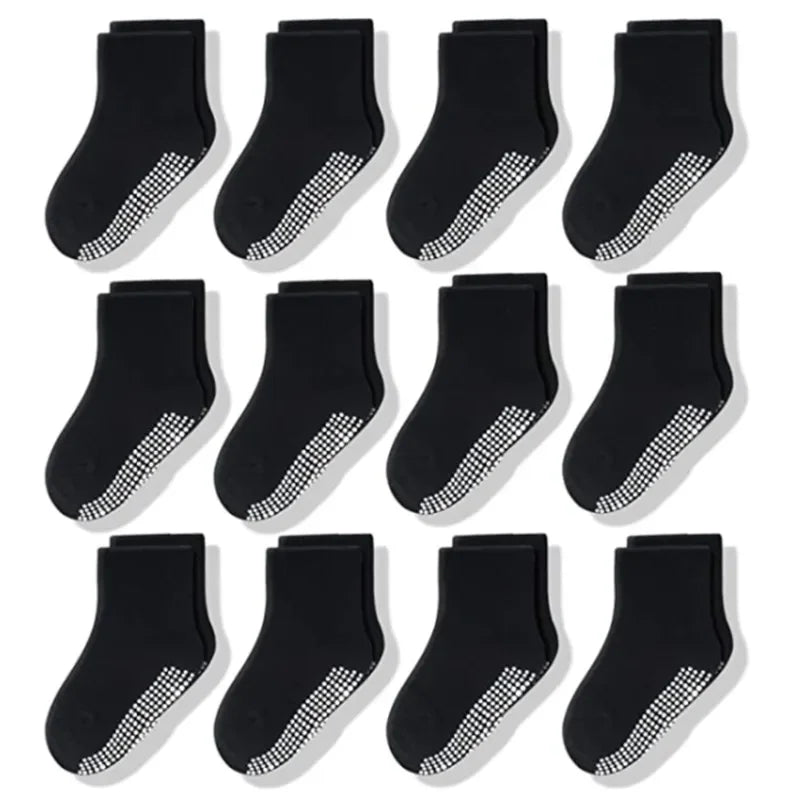 12 Pairs/Lot Non Slip Toddler Socks with Grip