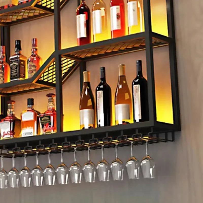 Metalic Wall Mounted Wine Cabinet Restaurant Patio Metalic