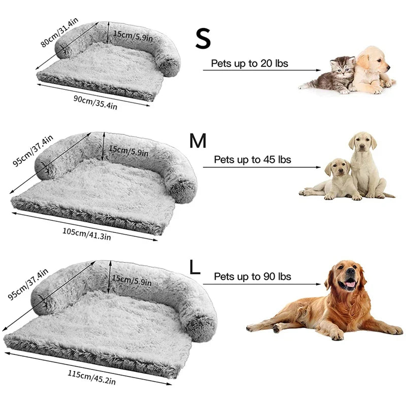 Calming Dog Bed Plush Dog Mat For Furniture