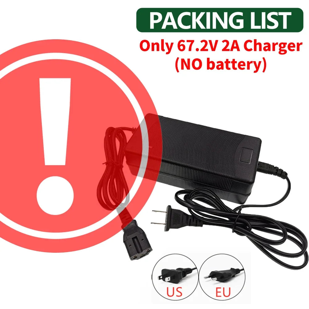 New 60V 20Ah 21700 Lithium Battery Pack 16S4P