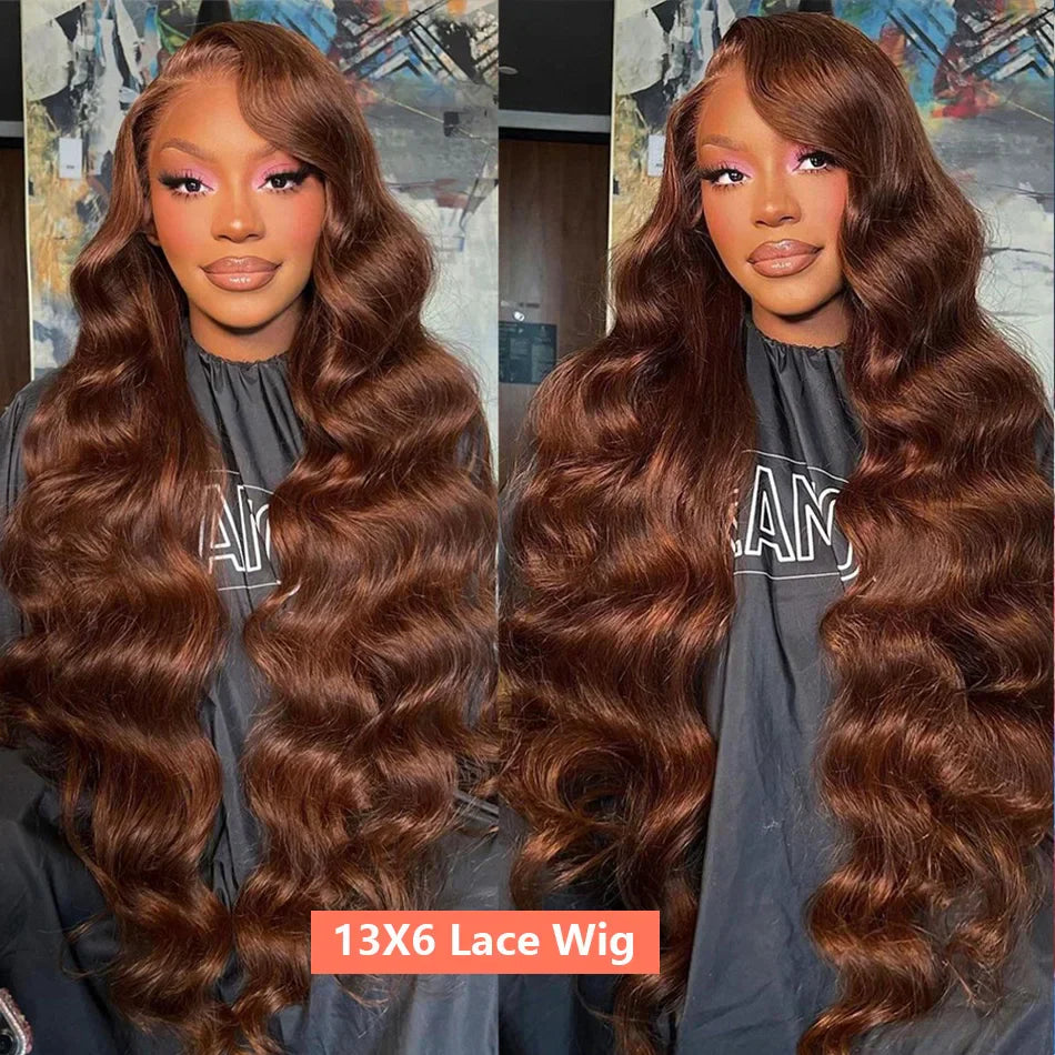 HD Chocolate Brown 13x4 Body Wave Lace Front