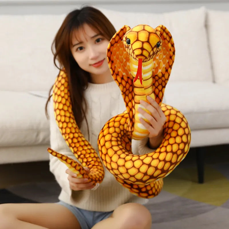 80/170/240cm Simulated Colorful Cobra Plush Toy Stuffed Animals