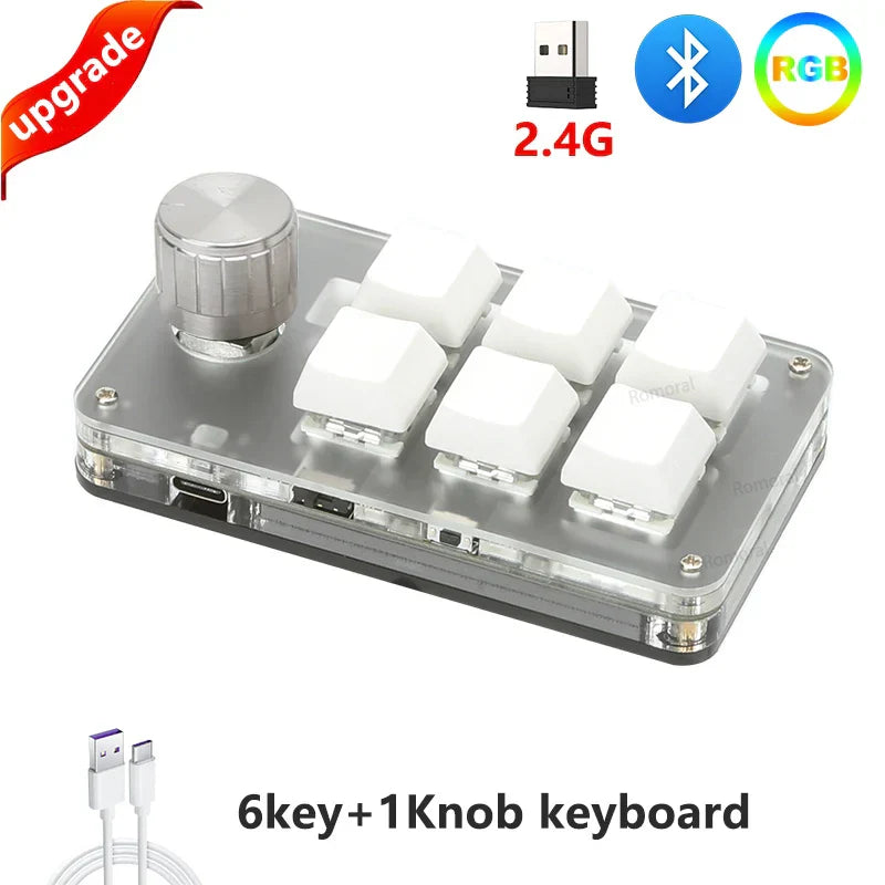 Macro Programming Keyboard Bluetooth USB Backlit 2.4G Wireless