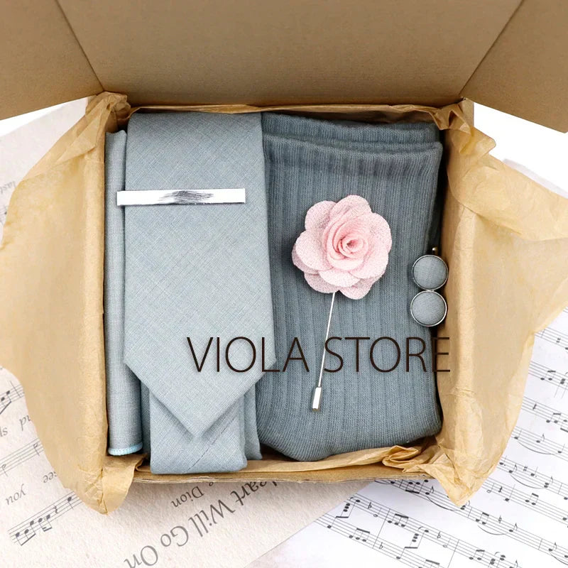 Viola Design 5PCS Gift Box Solid Cotton Sock
